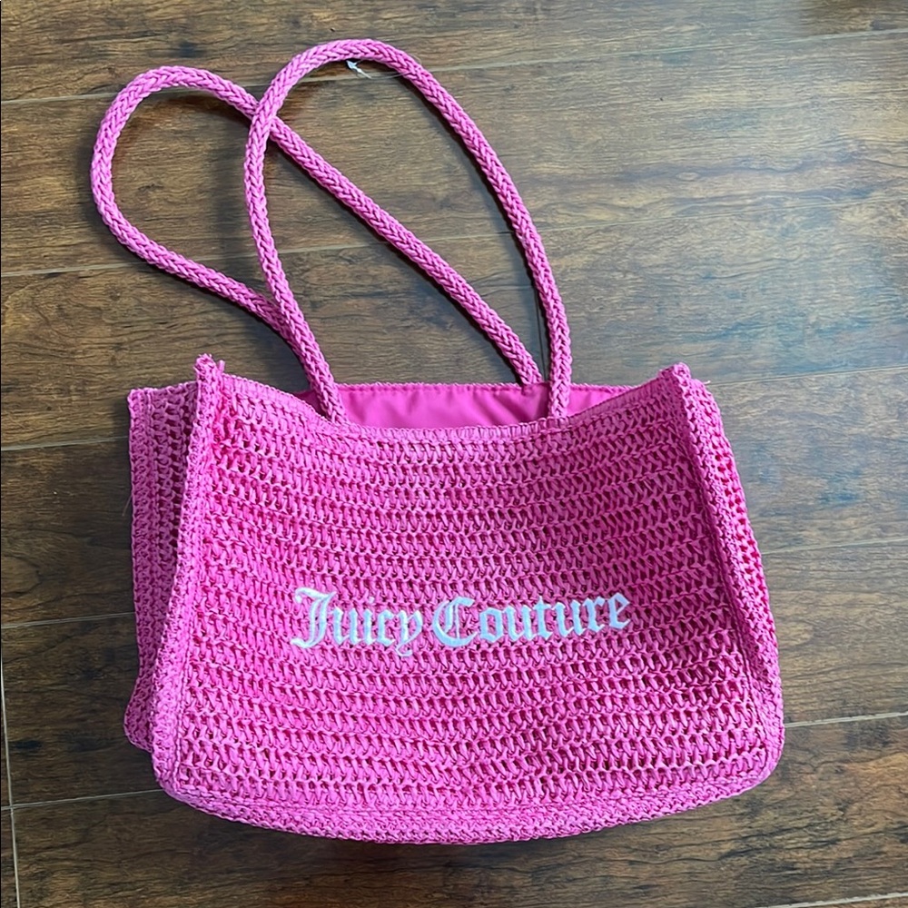 Juicy Couture Pink Crochet Tote Bag